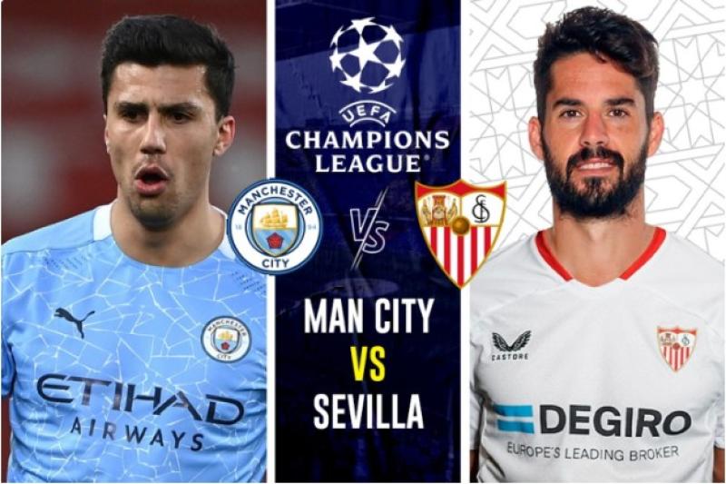 القنوات المفتوحة الناقلة لمباراة مانشستر سيتي وإشبيلية اليوم الأربعاء 2022/11/2 في دوري أبطال أوروبا